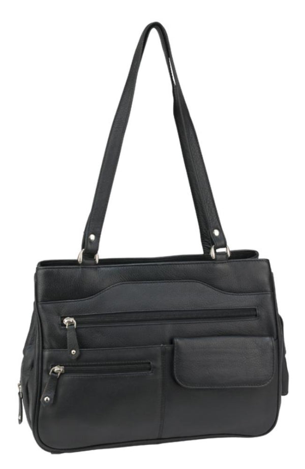 Franco Bonini - 9920 Leather Multi pocket bag - Black-1