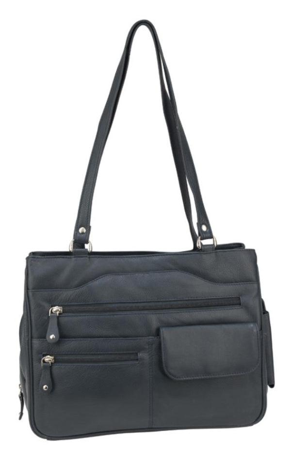Franco Bonini - 9920 Leather Multi pocket bag - Navy