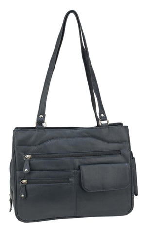 Franco Bonini - 9920 Leather Multi Pocket Bag - Navy