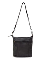 Saddle & Sash - A0001 Kalgoorlie Leather sidebag Woven - Black