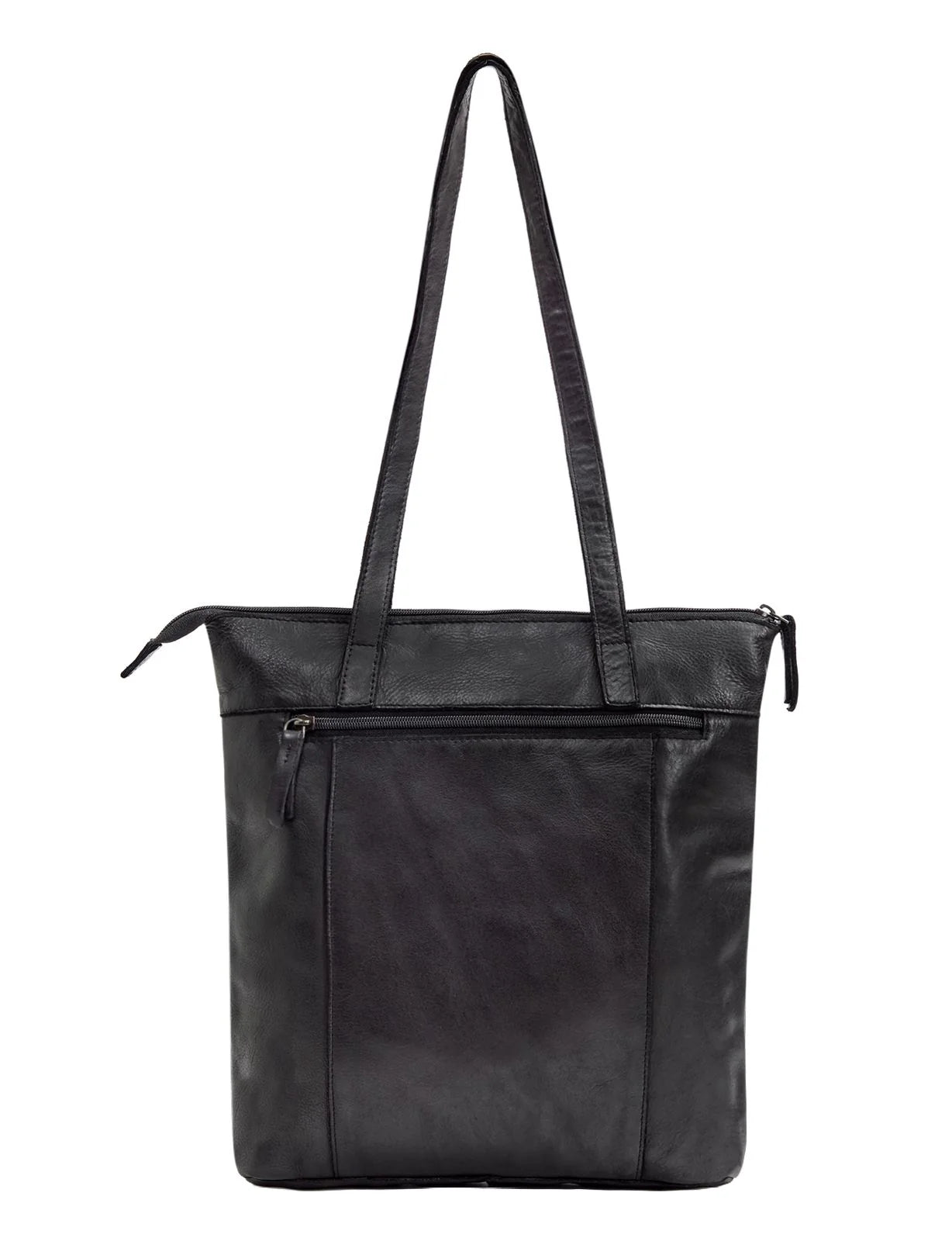 Saddle & Sash - A0002 Longreach Panelled Leather Tote - Black
