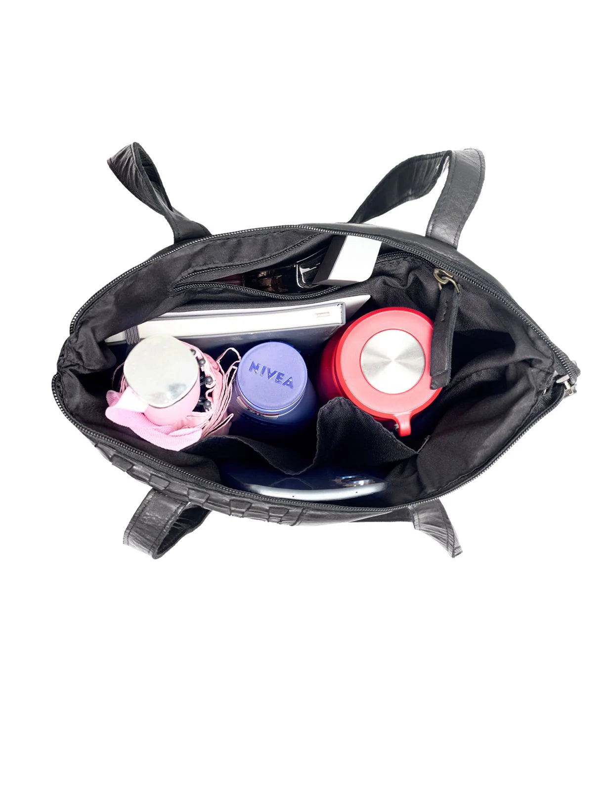 Saddle & Sash - A0002 Longreach Panelled Leather Tote - Black