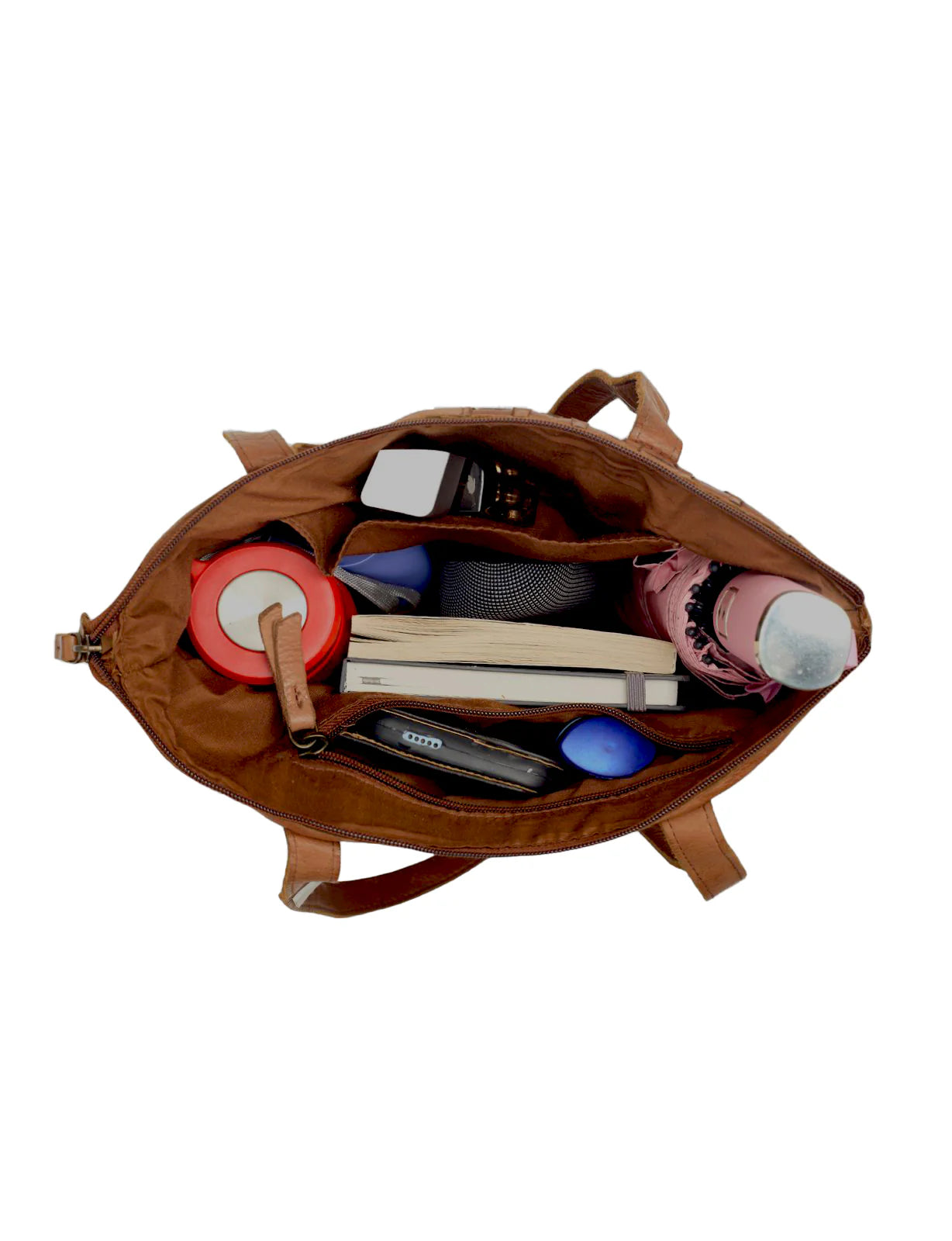 Saddle & Sash - A0002 Longreach Panelled Leather Tote - Cognac