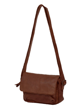 Saddle & Sash - A0004 Esperance Sm Flapover Leather crossbody bag - Cognac - 0
