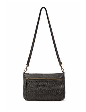 Saddle & Sash - A0009 Bendigo Woven Detail Leather Cossbody - Black