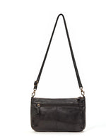 Saddle & Sash -A0009 Bendigo Woven Detail leather cossbody - Black