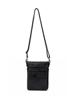 Saddle & Sash - A0016 Bathurst Leather cossbody outside woven pocket - Black