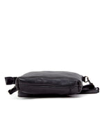 Saddle & Sash - A0016 Bathurst Leather cossbody outside woven pocket - Black