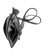 Saddle & Sash - A0016 Bathurst Leather cossbody outside woven pocket - Black