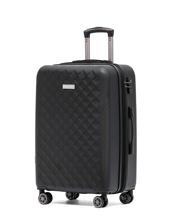 Aus Luggage - ALC440-25A Venice ABS Medium Spinner - Black