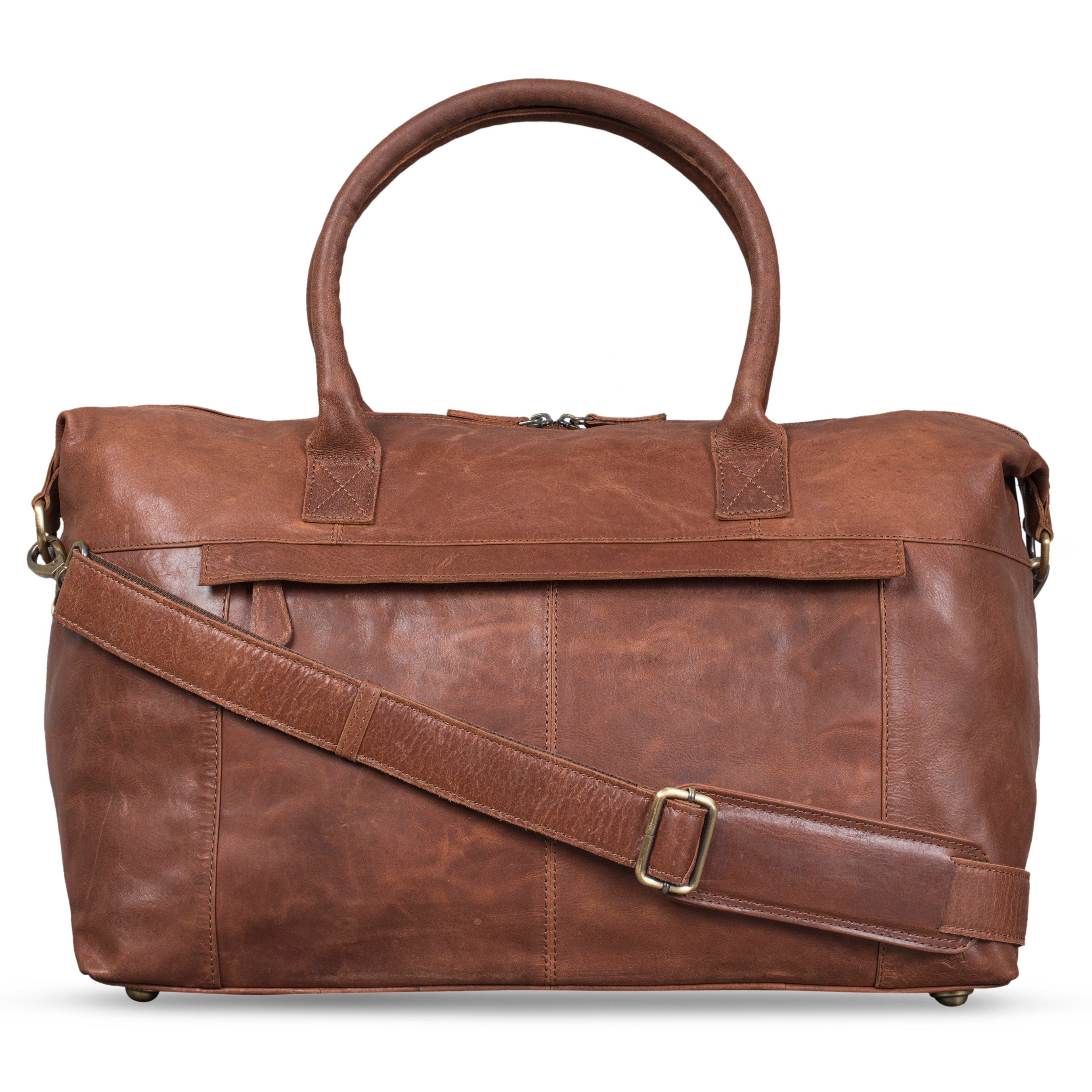 Leather Culture - 18004 Overnighter Leather duffle - Cognac