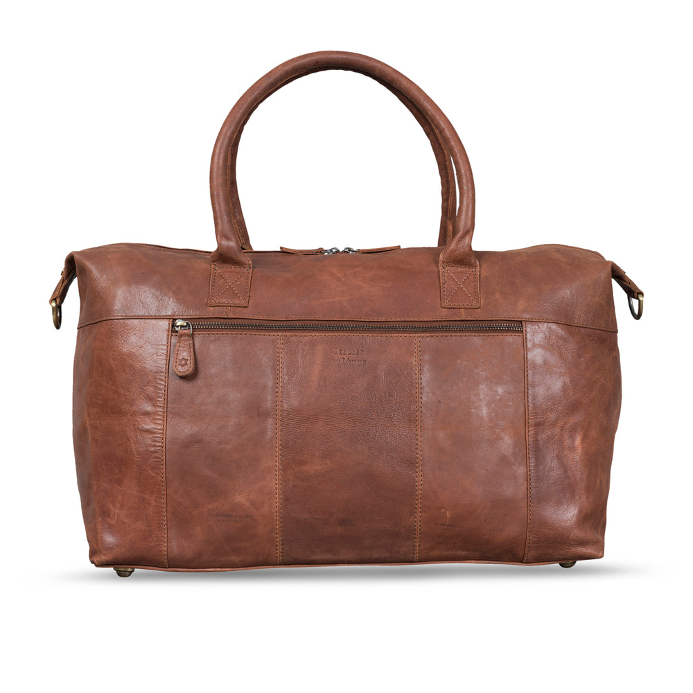 Leather Culture - 18004 Overnighter Leather Duffle - Cognac