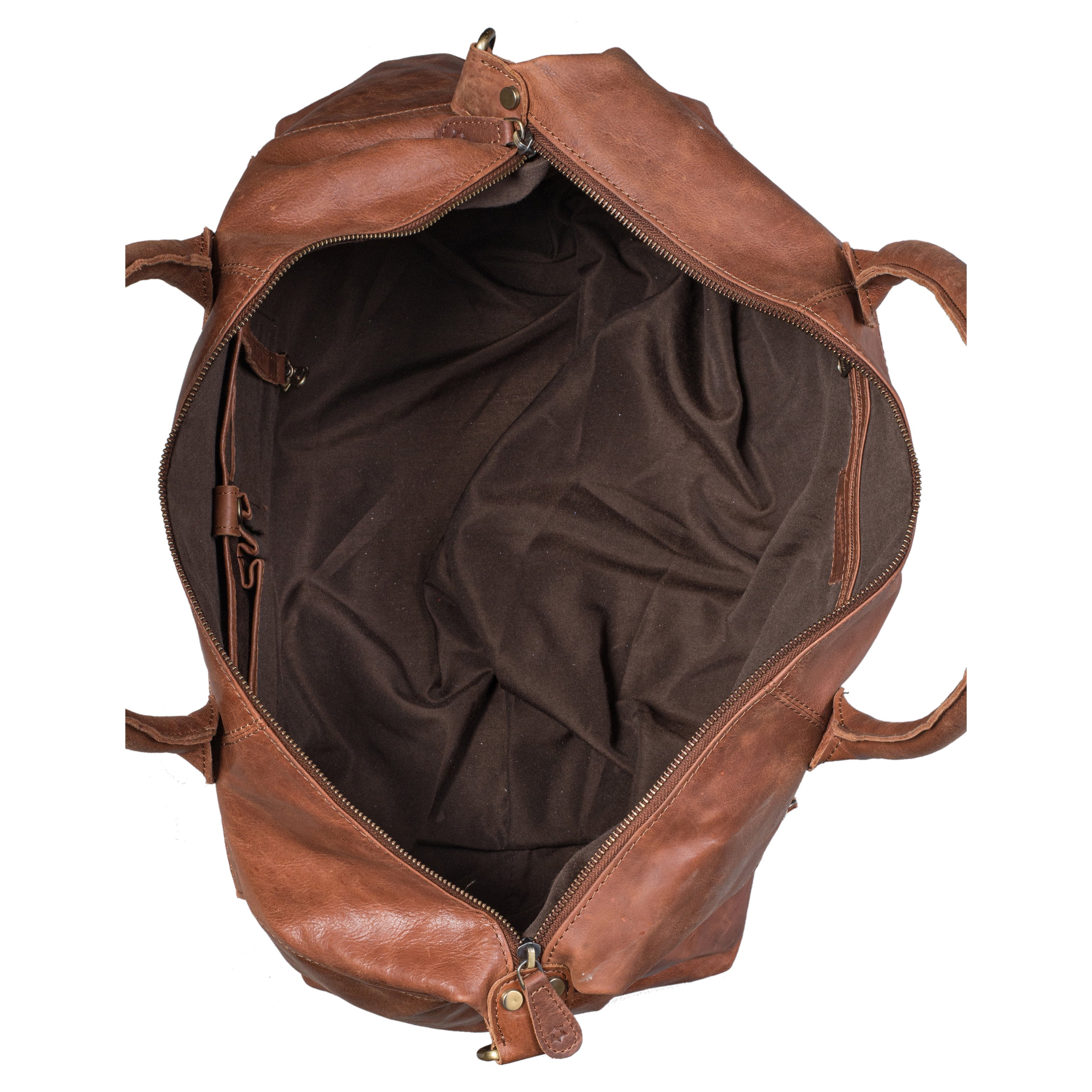 Leather Culture - 18004 Overnighter Leather duffle - Cognac
