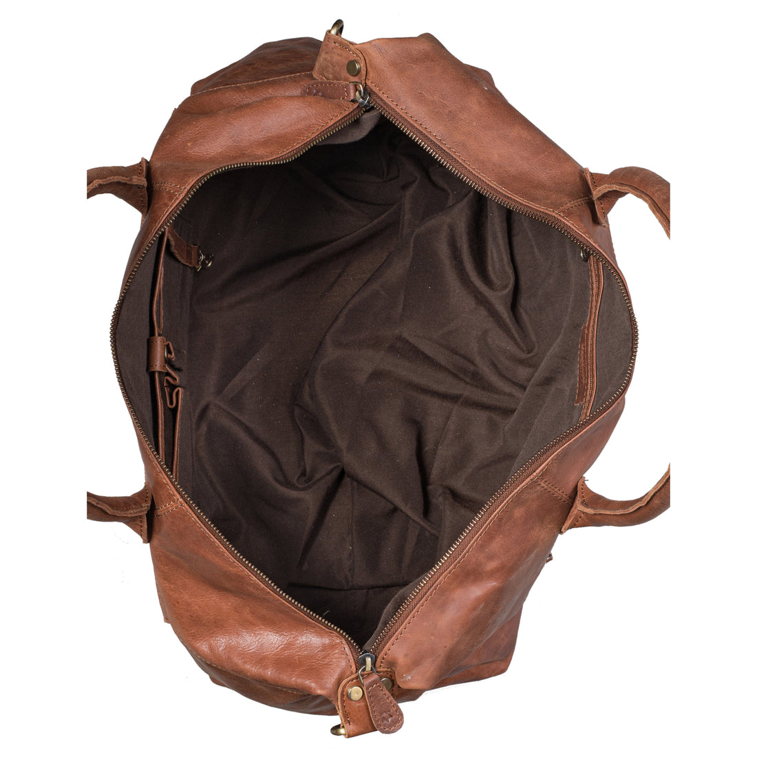 Leather Culture - 18004 Overnighter Leather Duffle - Cognac
