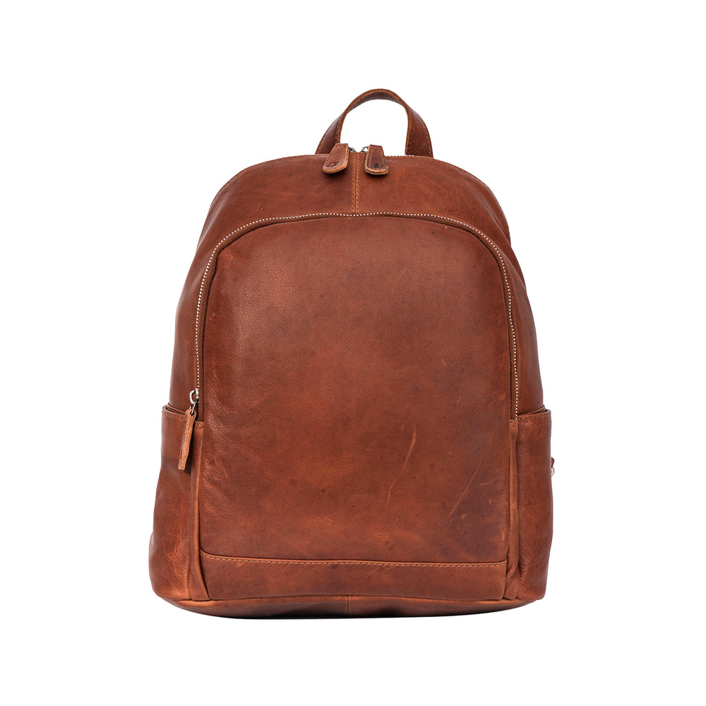 Leather Culture - 22-112 Hawk Medium Leather Backpack - Cognac