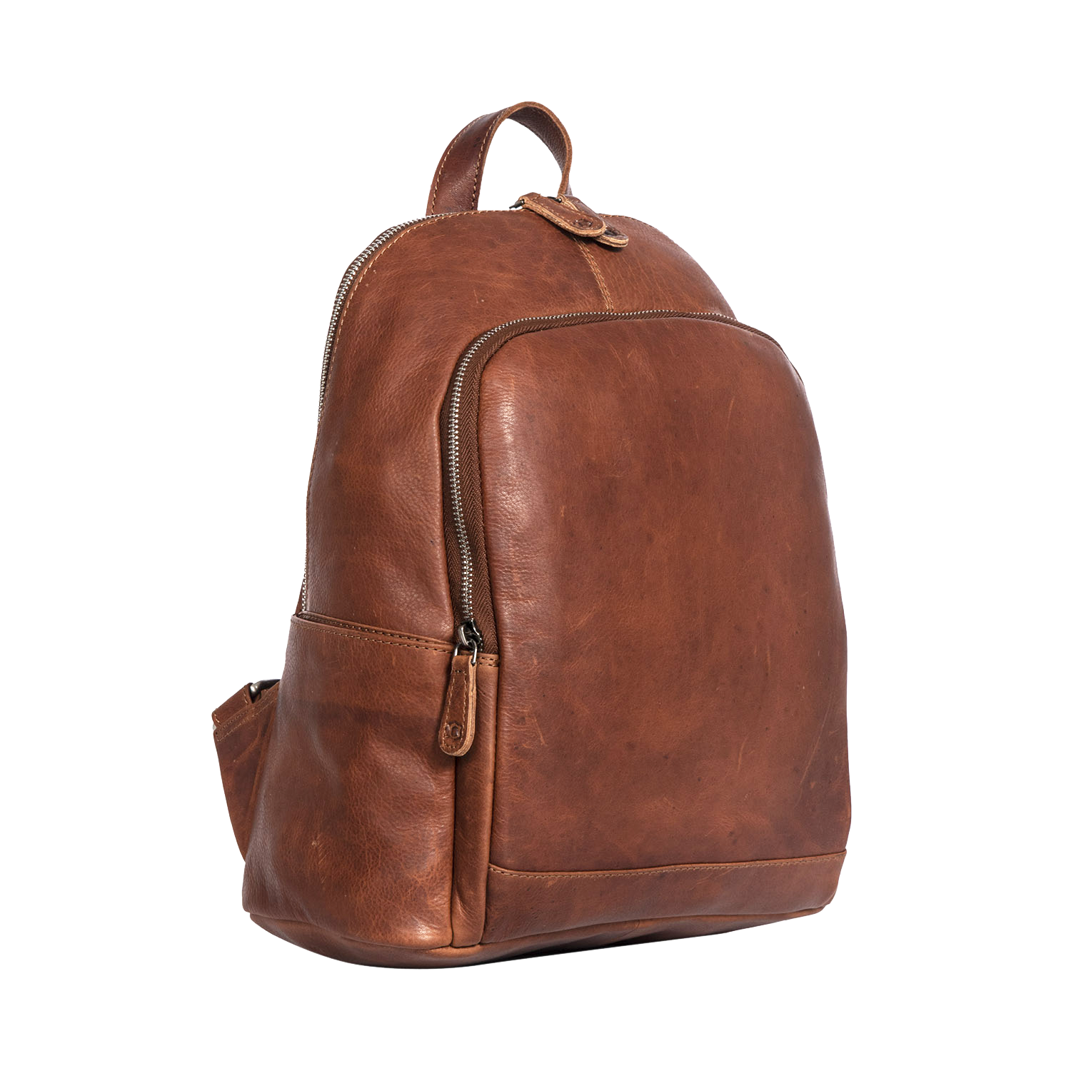 Leather Culture - 22-112 HAWK Medium Leather backpack - Cognac