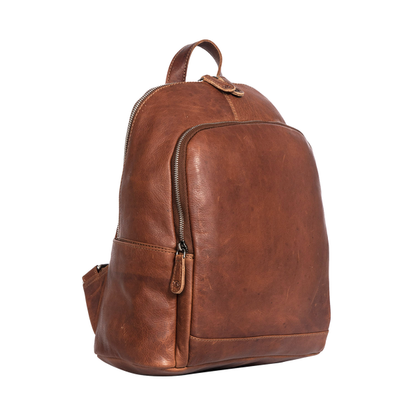 Leather Culture - 22-112 Hawk Medium Leather Backpack - Cognac