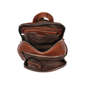 Leather Culture - 22-112 Hawk Medium Leather Backpack - Cognac
