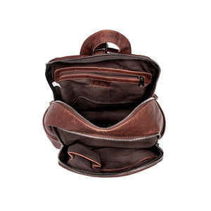 Leather Culture - 22-112 Hawk Medium Leather Backpack - Espresso