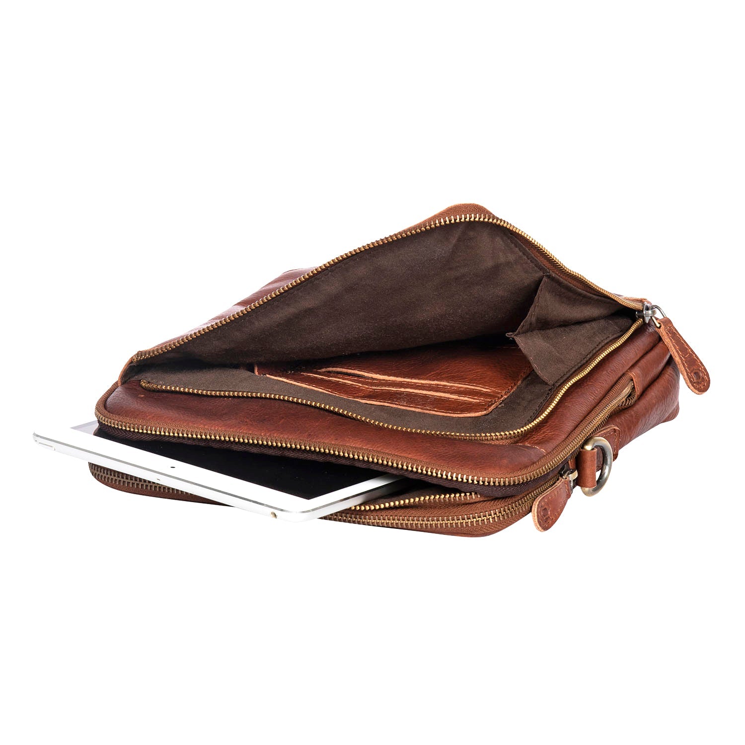 Leather Culture - 22-105 Jeffy Leather tablet side bag - Cognac