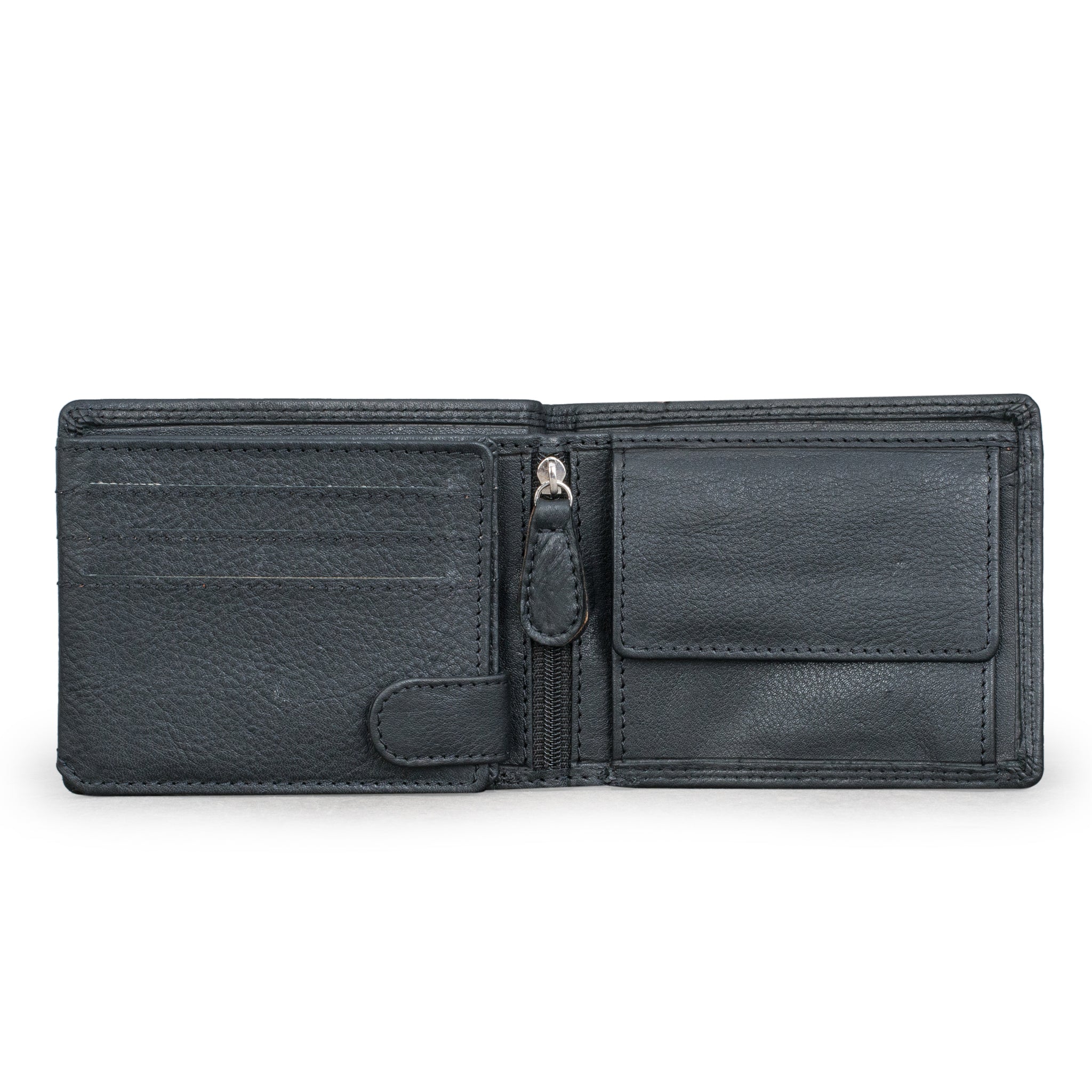 Leather Culture - MW001 BRAVE Tripple Fold Leather mens wallet - Black