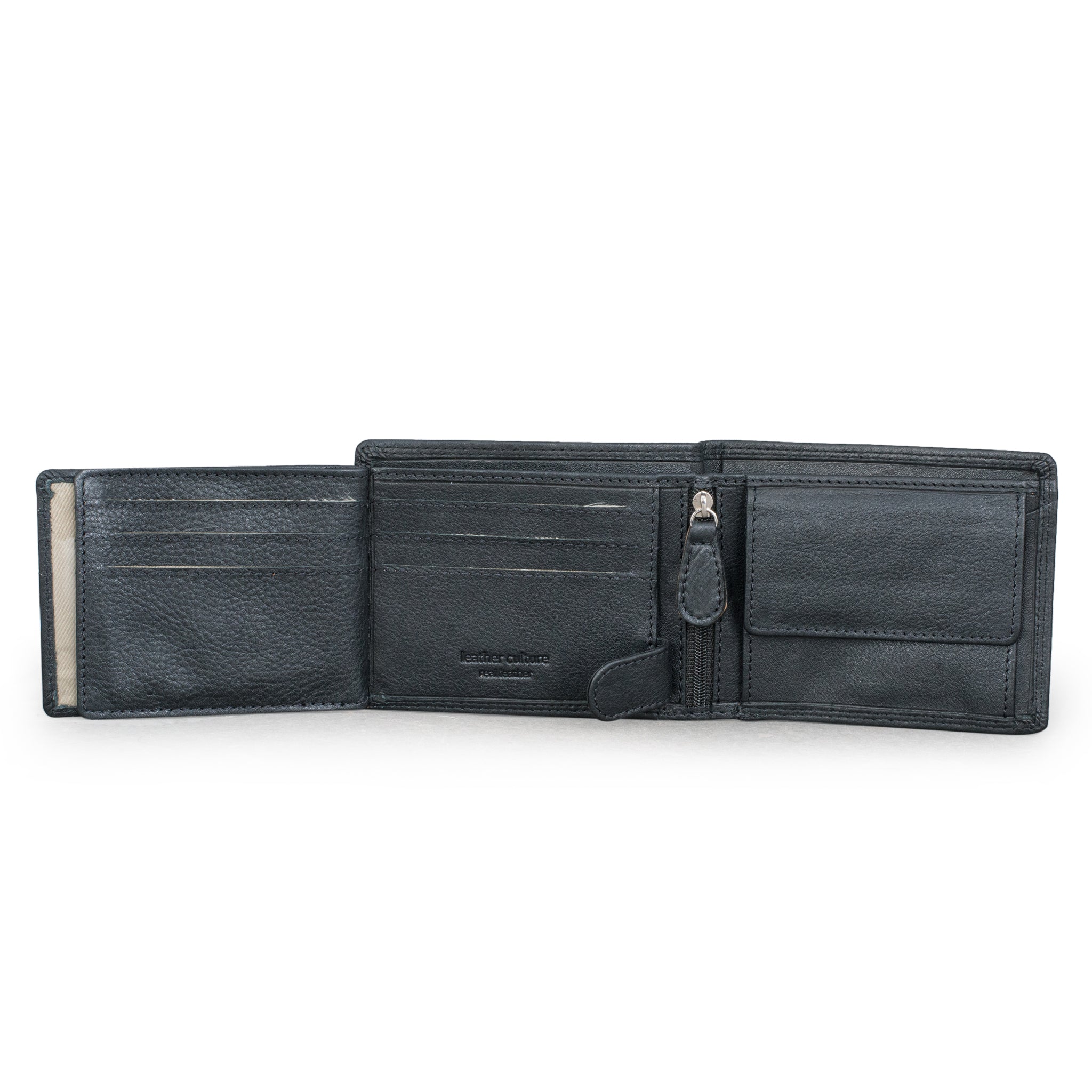 Leather Culture - MW001 BRAVE Tripple Fold Leather mens wallet - Black