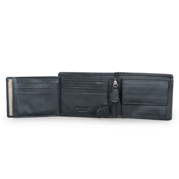 Leather Culture - MW001 Brave Tripple Fold Leather Mens Wallet - Black