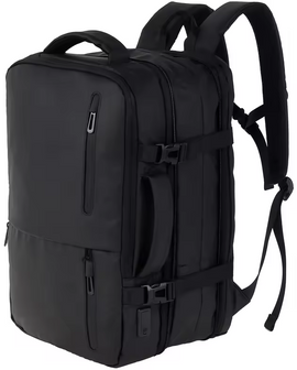 Travelite - TL220104-19in Overnight Travel Backpack w USB and expander - Black