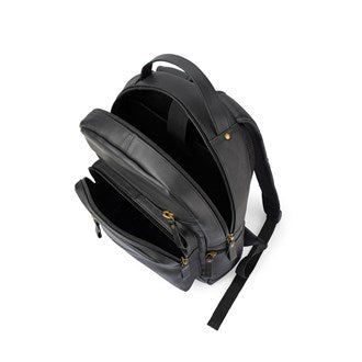 B. - BP011 Rounded Leather Backpack - Black