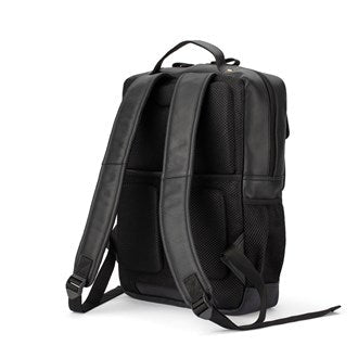 B. - BP016 Square Leather Backpack - Black