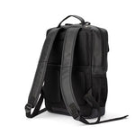 b. - BP016 Square Leather backpack - Black