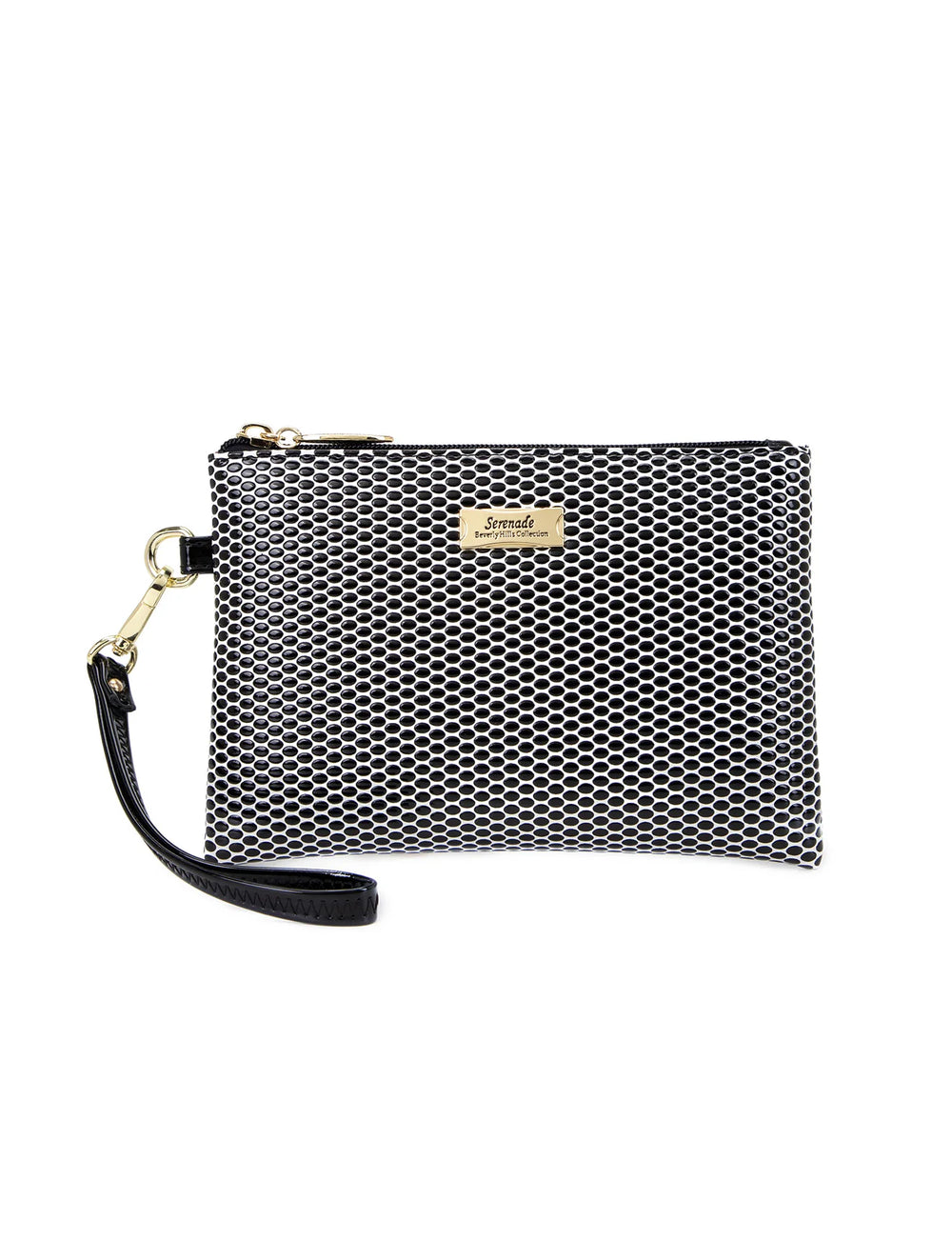 Miss Serenade CP02-1006 Cosmopolitan Flat Wrist Bag - Black/White