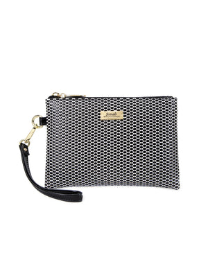 Miss Serenade CP02-1006 Cosmopolitan Flat Wrist Bag - Black/White