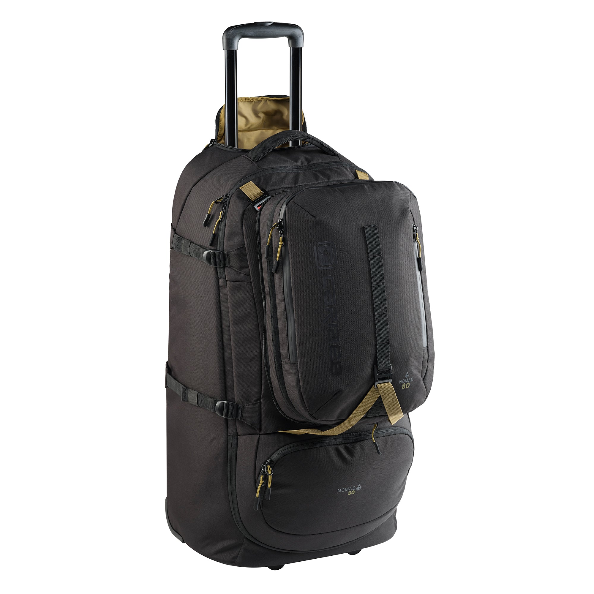 Caribee - NOMAD 80L RPET backpack w wheels and daypack - Black