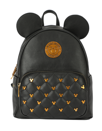 BNWT Disney Fuzzy Mickey Mouse Mini Backpack w/ Ears jet black (OS) NWT--Disney main image 4
