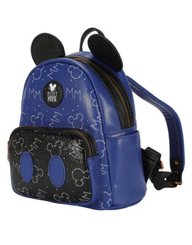 Mickey Mouse - DIS332 Deluxe Ears mini backpack - Blue/Black - 0