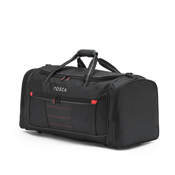 Tosca - TCA794TW/MA 70cm Medium Wheeled Duffle Bag - Black/Red