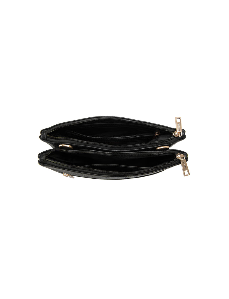 Elegant - E1-0832 Flynn Leather X-Body - Black