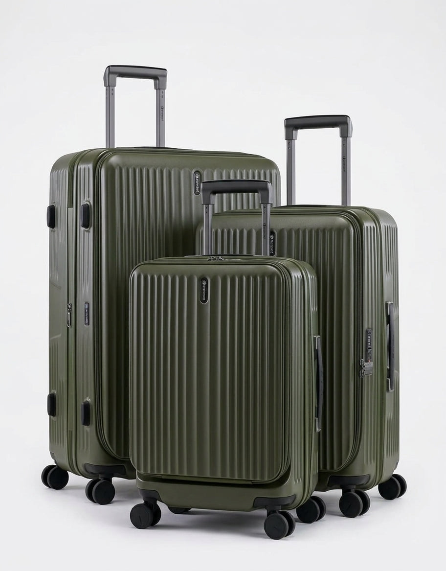 Eminent - Alfred Set of 3 Suitcases (20in-24in-28in) - Olive Green