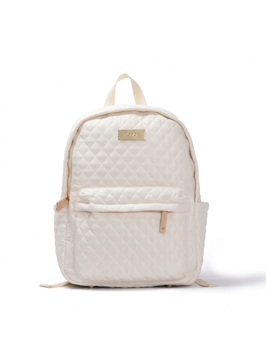 Tosca - MET981 Metro Fashion Quilted15in Laptop Backpack - Mushroom