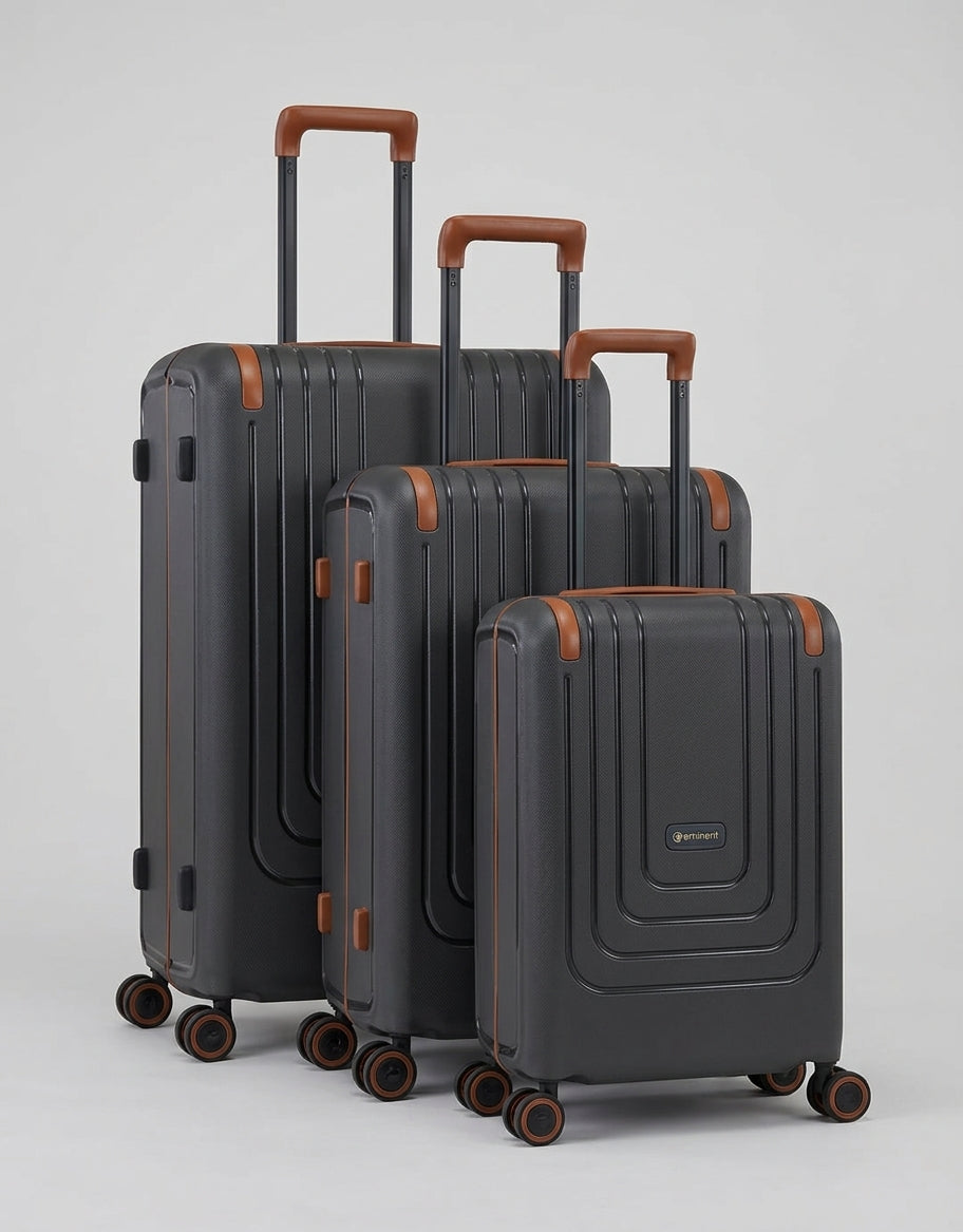 Eminent - Vertica Set of 3 Suitcases (20in-26in-28in) - Raven Grey