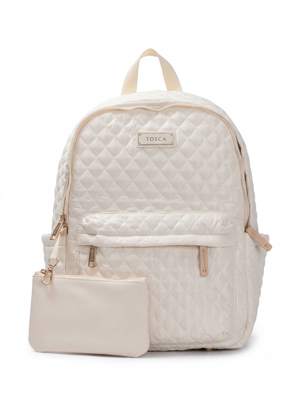 Tosca - MET981 Metro Fashion Quilted15in Laptop Backpack - Mushroom