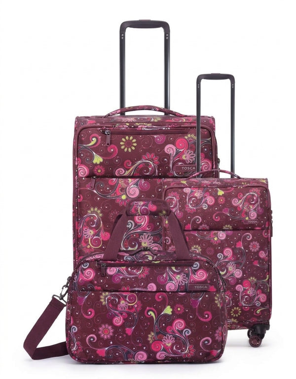 Tosca - SO LITE AIR5055 3 Piece Bundle 54+67cm+Tote - Wine Paisley