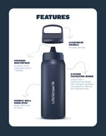 Life Straw - GO 2.0 Stainless steel 700ml Water bottle - Aegean Sea