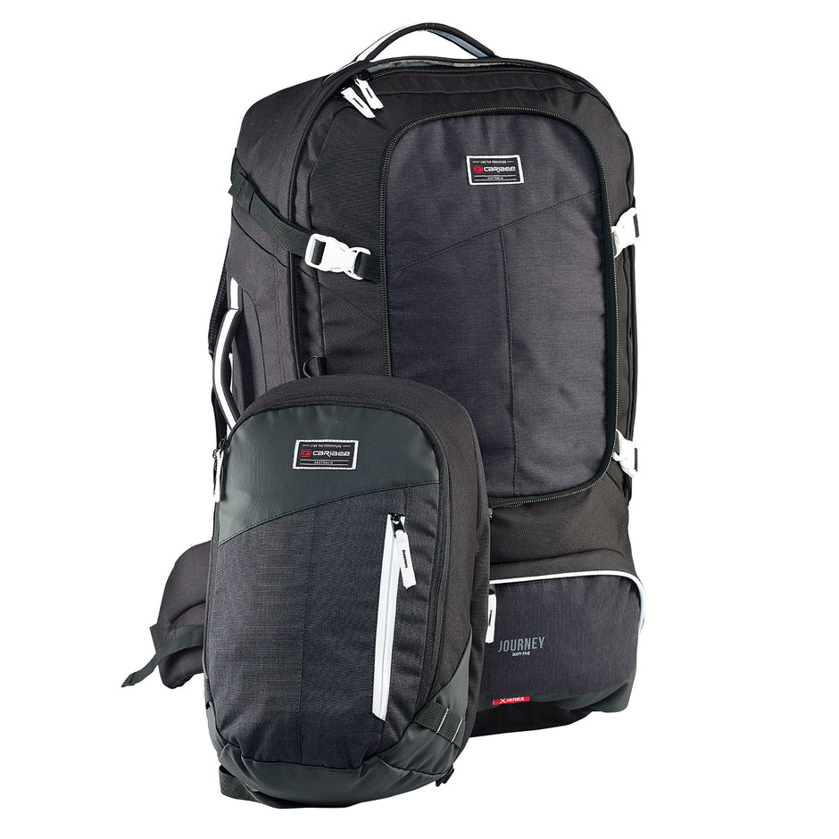 Caribee - 6826 75Lt Journey Tracel pack w detachable day pack - Black