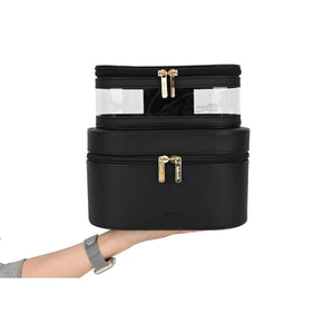 Kate Hill - KA112 Beauty Cases 2 Piece Set - Black