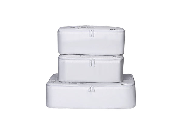 Kate Hill - 3 Piece Packing Cube Set - White