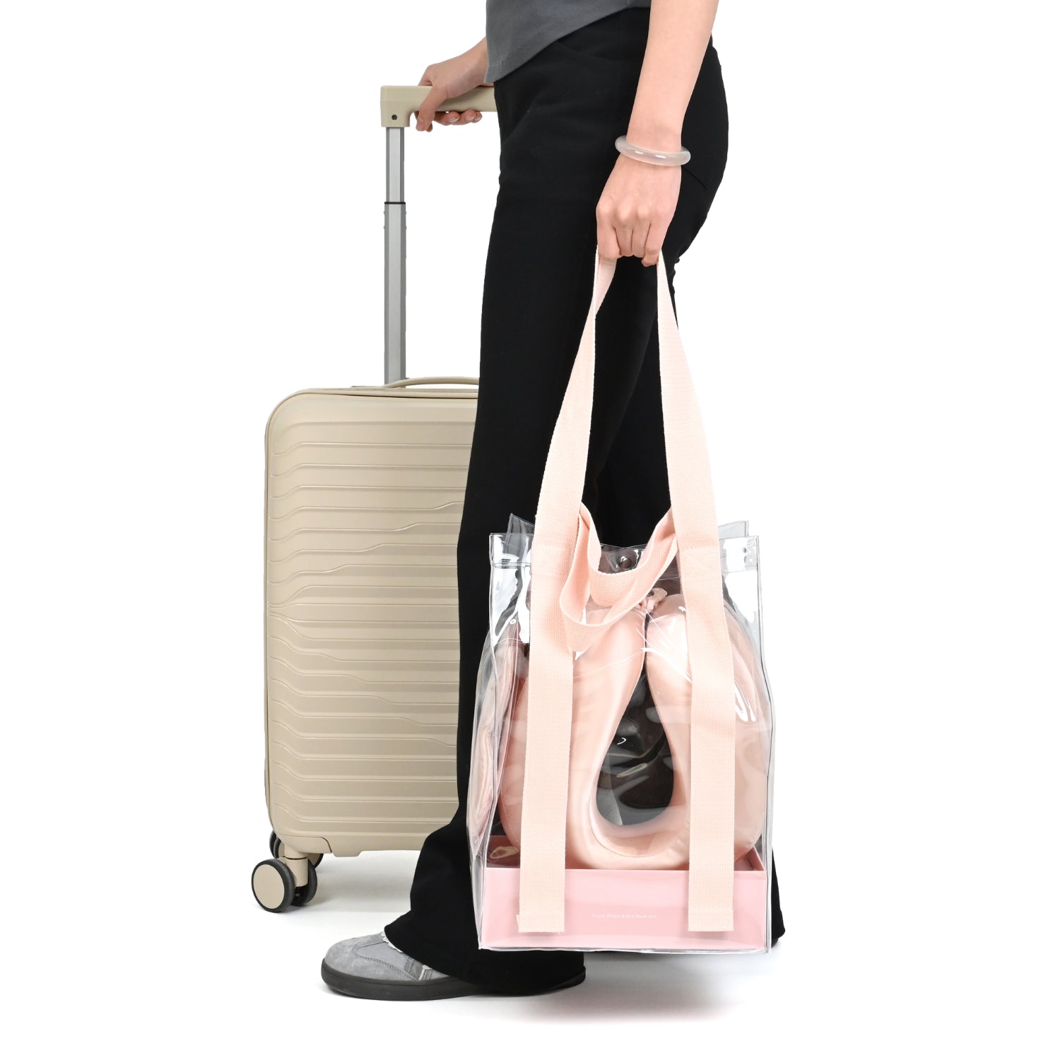 Kate Hill - KA118-F Travel Pillow & Eye Mask Set - Blush - 0