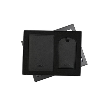 Kate Hill - KA120 Passport Holder and Luggage Tag Gift Set - Black - 0