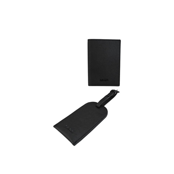Kate Hill - KA120 Passport Holder and Luggage Tag Gift Set - Black